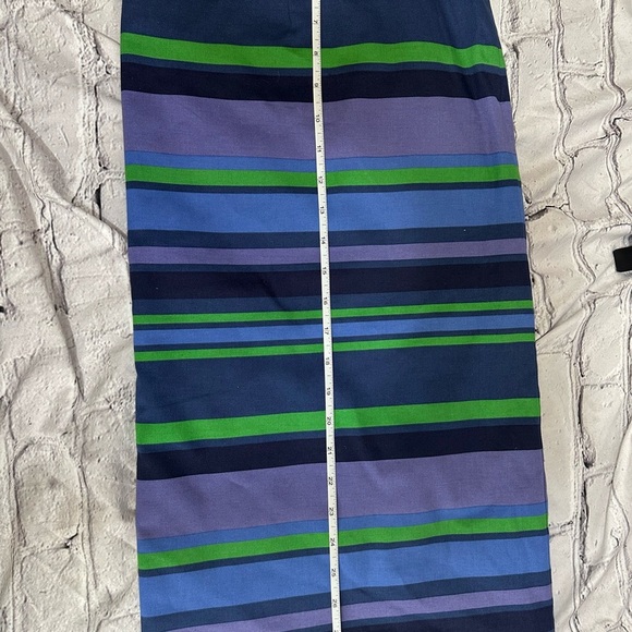 Boden Stripe Navy/Purple/Green Sheath Dress‎ with Statement Necklace – Size 18 - Picture 8 of 13
